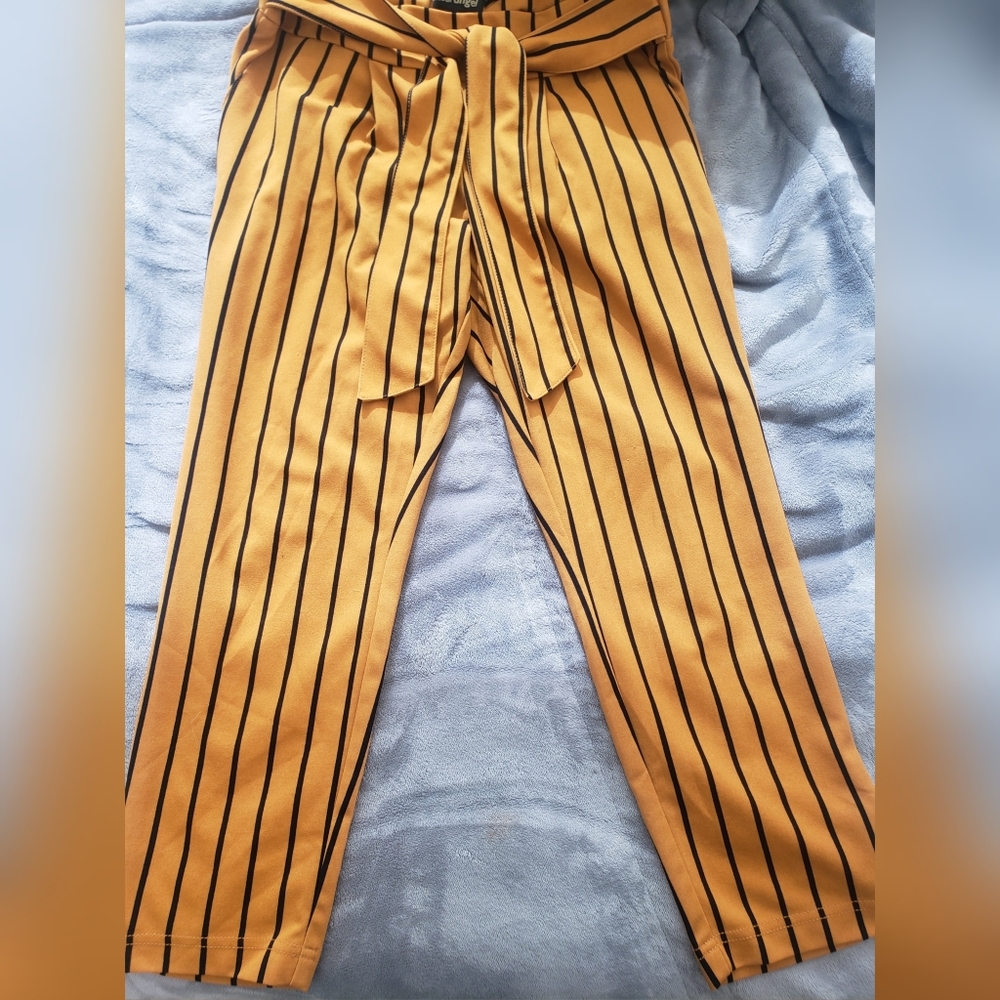 Gold and Black Stripped Pants